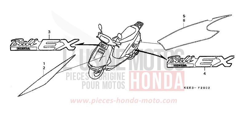 MARKE (3) von CB1300 Super Bold'or ABS CASSIS RED METALLIC (R217) von 1998